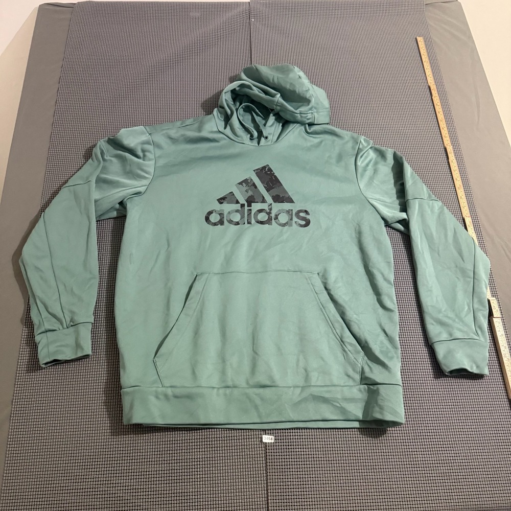 Adidas AEROREADY Sage Green Camo Logo Pullover Hoodie Mens Estimated Large